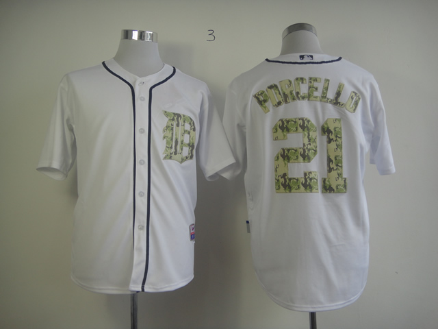 Men Detroit Tigers 21 Porcello White Camo MLB Jerseys